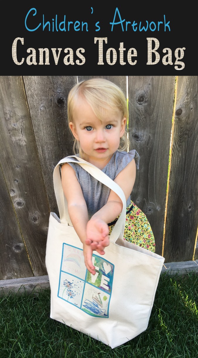 DIY Childrens Artwork Canvas Tote Bag