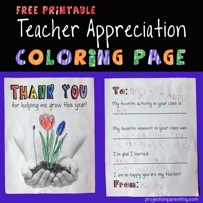 Teacher Appreciation Coloring Page 2 - projectsinparenting.com