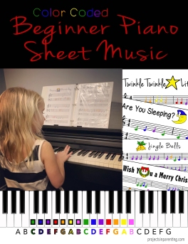 Color-Coded Beginner Piano Music Book Banner